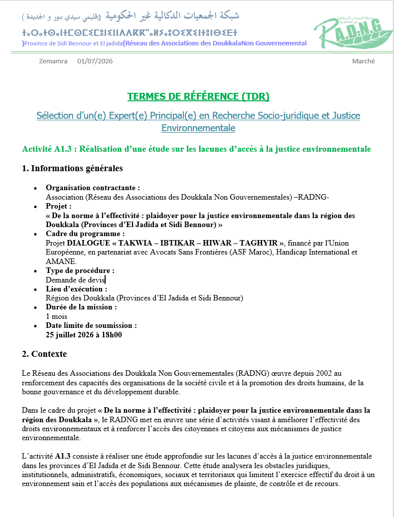 Call for Consultancy – Recruitment of a Lead Expert in Socio-Legal Research and Environmental Justice